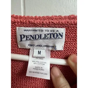Pendleton Coral Pink Knit Cardigan Sleeveless Tank Set Medium thumbnail 2