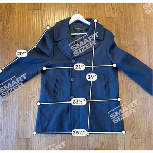 J. Peterman 100% wool navy nautical double breasted peacoat size 42 large thumbnail 6