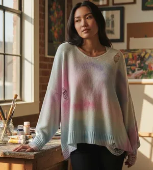 POL Distressed Tie-Dye Hoodie thumbnail 1