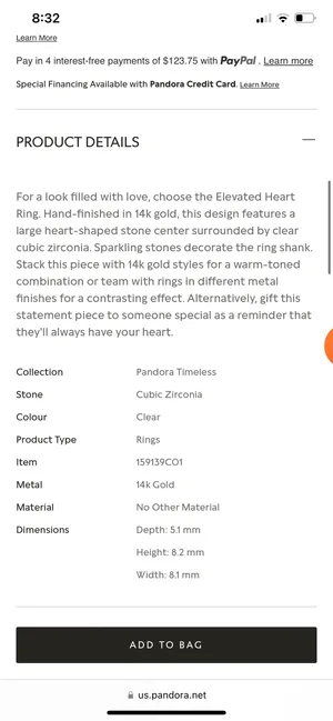 Pandora Gold Ring thumbnail 3