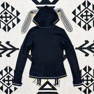 Rare Skelanimals x TRIPP NYC Black Bunny Ears Zip Up Hoodie Size Large thumbnail 10