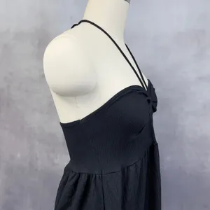 HM Halter Dress Women Large Ruched Bust Textured‎ Flowy Minimalist thumbnail 4