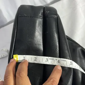 Leather backpack with 2 center zip pockets Black thumbnail 13