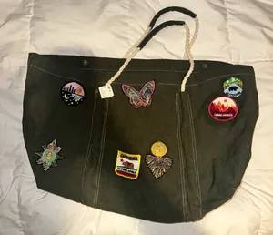 NWT Free People Been There Badge Tote Bag In Color Sea Serpent thumbnail 7
