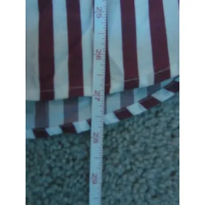 Talbots Button Down Shirt S Burgundy White Striped‎ Cotton Long Sleeve Classic thumbnail 5