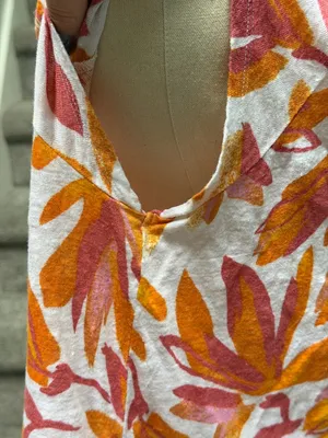 Cynthia Rowley Linen Boxy Floral Blouse Pink Coastal Beach Vacation Women’s XL‎ thumbnail 10