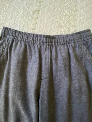Old Navy Wide-Leg Linen Blend Pull-On Pants in Light Charcoal Heather Size S thumbnail 7