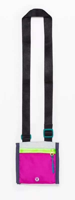Lululemon | Ever Ready Crossbody Wallet‎ Bag Mini Nylon Pouch in Pink thumbnail 1