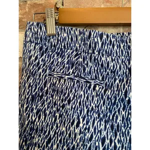 KENAR Blue & White Printed Structured Tailored Shorts - Size 2 thumbnail 4