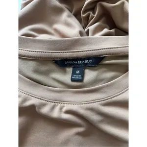 Banana Republic Modal Tie Waist Midi Dress Tan Size M Minimalist thumbnail 2