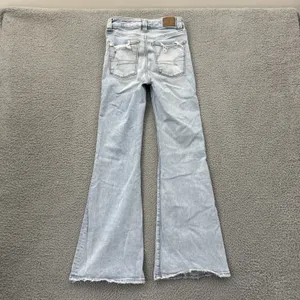 American Eagle Super Hi Rise Flare Jeans Stretch Boho Festival Women's 2 x 30 thumbnail 3