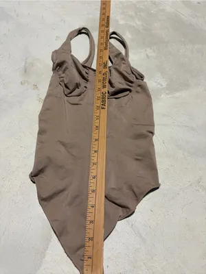 Yitty Ruched tank top bodysuit in Taupe XL/XXL thumbnail 5