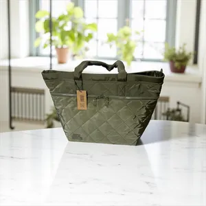 Steve Madden Olive Green Quilted Tote Bag Zip Pocket New with Tags‎ thumbnail 3