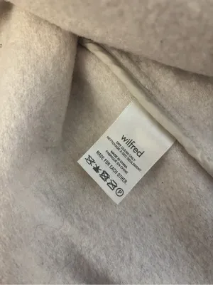 Aritzia Wilfred Free Charlize Merino Wool Shawl Collar Jacket Button Front Ivory thumbnail 7