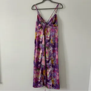 Urban Outfitters Purple Watercolor Sleeveless First Light Midi Slip Dress NWT M thumbnail 4