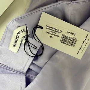 WeWoreWhat Mini Slip Skirt Satin Charmeuse Purple Minimalist High Waist XS NWT thumbnail 5
