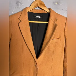 Reformation Downing Coat in Camel. Size Extra Small thumbnail 4