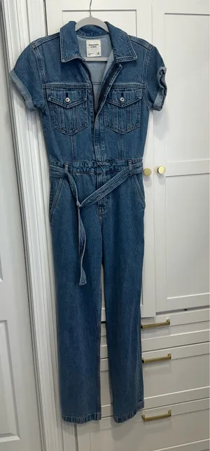 Abercrombie Relaxed 90s Denim Jumpsuit thumbnail 3