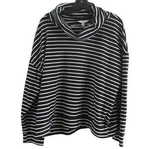 Time and Tru Black and White Striped Top Extra Large thumbnail 7
