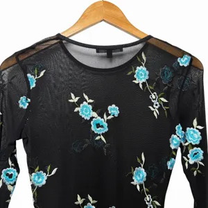 Karen Kane Sheer Mesh Floral Top Women's Small Fairy Coquette Festival Indie Y2K thumbnail 4
