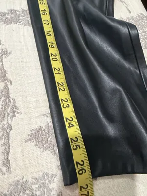 Zara brand women’s jeans Black Faux-Leather Slim Pants - Night Out Glam size 6 thumbnail 10