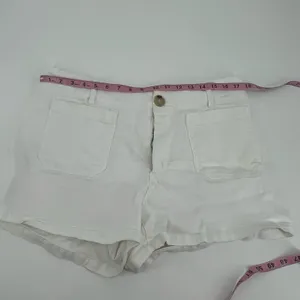 Anthropologie Maeve plus size The Colette Denim Shorts white pockets size 16 W thumbnail 4