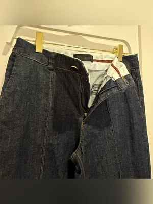 Zara Z1975 Bootcut Denim Pants Jeans Small Dark Wash Minimal Boho Western Chic thumbnail 9