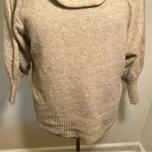 Cato Women's Sz XL Cowl Neck Sweater Oatmeal Heather Beige Dolman Sleeve Stretch thumbnail 4