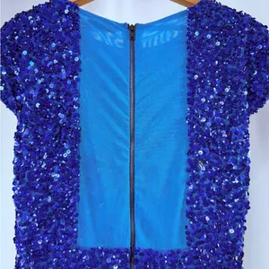 Alice + Olivia Sequin‎ Short Sleeve Mini Dress in Blue Size 4 thumbnail 4
