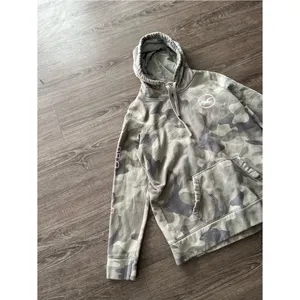 Hollister Womens Pullover Hoodie Small Gray Camo Pink Logo Sleeve Graphic Fleece thumbnail 7