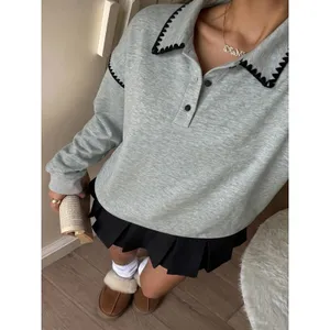 Polo Collar Dropped Shoulder Sweatshirt thumbnail 5