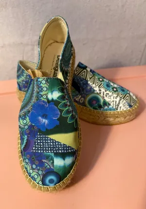 Desigual Espadrille Flats Womens Colorful Patchwork Slip‎ On Handmade Spain 37 thumbnail 1