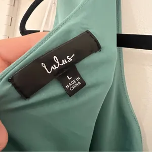 Lulu’s Love Me Tonight Sage Green Satin One-Shoulder Mini Dress thumbnail 12