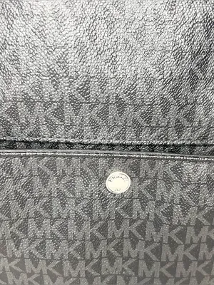Michael Kors Black Signature MK Logo Jet Set Tote Bag with Front Pocket thumbnail 8