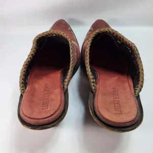 Liberty Black Toscano Size 9 Red Suede Leather Mules Clog Western Cowgirl thumbnail 4
