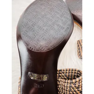 Italian Shoemakers Sandal Womens Size 10 Brown Woven Slingback Italy Block Heel thumbnail 10