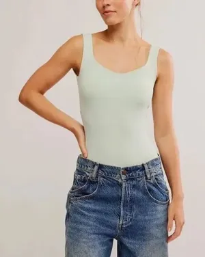 ✨Free People Tank Top Sz M/L Mint Bodysuit✨ thumbnail 1