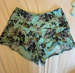 Free People mint green floral skirt thumbnail 1