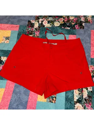 Athleta Woman’s Size 2 Red Athletic Shorts Workout Running, Casual Elastic thumbnail 3