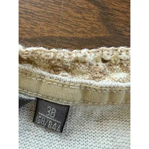 Marisfrolg Womens Beige V-Neck Crochet Lace‎ Trim Short Sleeve Knit Top Size 38 thumbnail 5