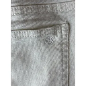 By Billie Womens White Denim Cropped Wide Leg Jeans Raw‎ Hem Size L 32 thumbnail 8