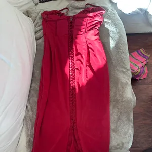 House of CB ‘Romy’ Red corset dress with lace-up back and side slit thumbnail 7