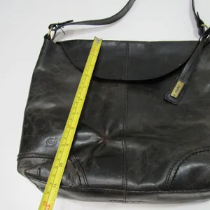 Born Black Leather Shoulder Bag Flip Opening Boho Classic Goth Minimalist thumbnail 6