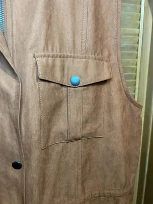 Staccato Womens Rust Faux Suede Utility Anorak Vest size L thumbnail 5