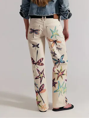 Free People We The Free Tennessee Low-Rise Illusions Jeans in Dragonfly NWT thumbnail 2