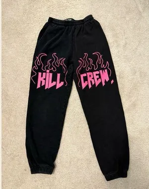 Kill Crew Black and Pink Graphic Joggers! thumbnail 1