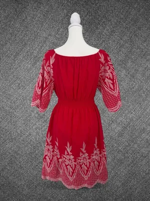 Kindred Embroidered Off-The-Shoulder Boho Mini Dress Size M thumbnail 8