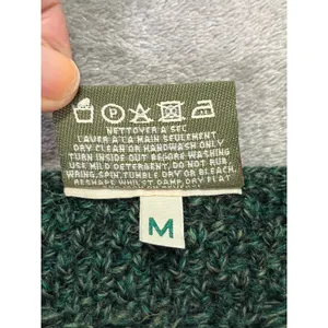 Vintage Irish 100% Wool Cardigan Green Cable Knit Button Front Sweater Medium thumbnail 6
