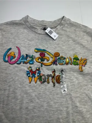 Walt Disney World Womens Grey Gray XS Short Sleeve Shirt Princess Letters NEW thumbnail 1