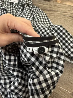 Sleeper black and white gingham long sleeve top size small thumbnail 4